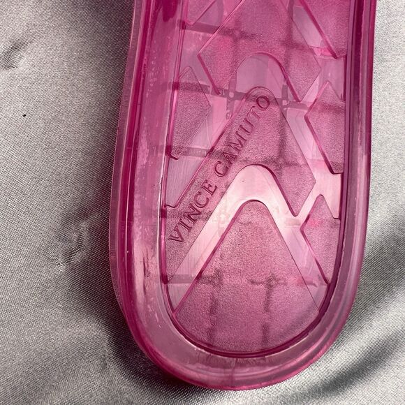 Vince Camuto Evolet Jelly Thong Women’s 10 Pink‎ Chain Flip Flops Summer Worn 1x - Picture 15 of 17